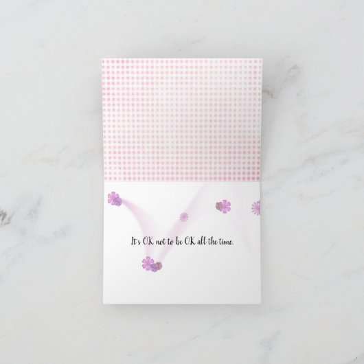 Borstkanker Roze linten en Daisies Kaart (Binnen)