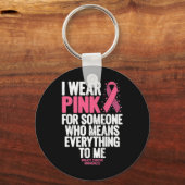 Borstkanker - Roze linten in oktober Sleutelhanger (Voorkant)