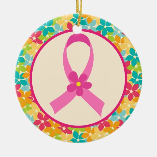 Borstkanker Roze lintje Awareness gift Keramisch Ornament (Voorkant)