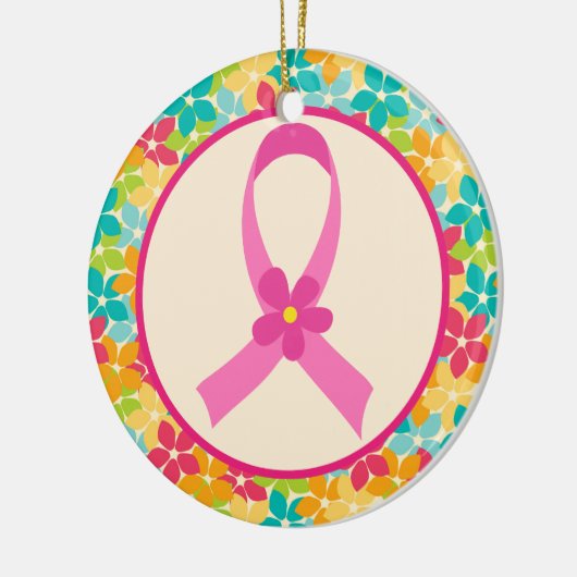 Borstkanker Roze lintje Awareness gift Keramisch Ornament (Links)