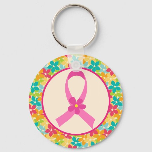 Borstkanker Roze lintje Awareness Gift Sleutelhanger (Voorkant)