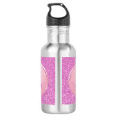 Borstkanker Roze lintje Glitter Water Flacon Waterfles (Achterkant)