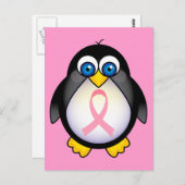 Borstkanker Roze lintje Penguin Gift Briefkaart (Voorkant / Achterkant)