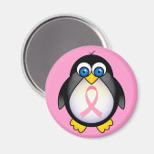 Borstkanker Roze lintje Penguin Gift Magneet (Voorkant / Achterkant)