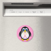 Borstkanker Roze lintje Penguin Gift Magneet (Insitu (Vaatwasser))