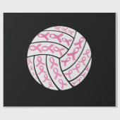 Borstkanker Roze lintje Volleyball Awareness Cadeaupapier (Vlak)