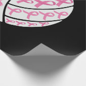 Borstkanker Roze lintje Volleyball Awareness Cadeaupapier (Hoek)