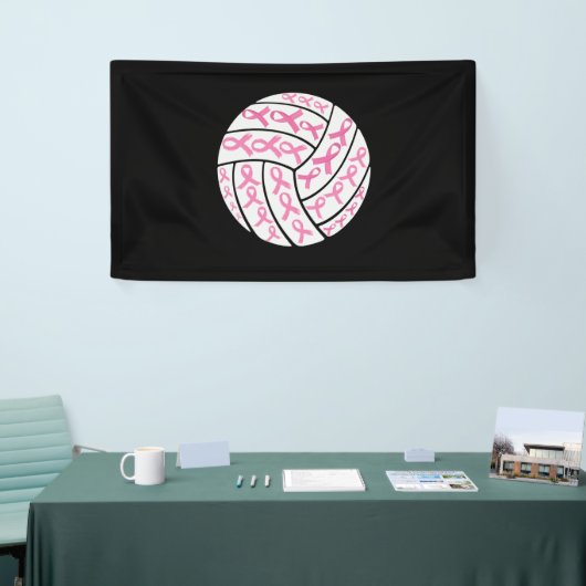 Borstkanker Roze lintje Volleyball Awareness Spandoek (Beurs)