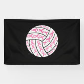 Borstkanker Roze lintje Volleyball Awareness Spandoek (Horizontaal)