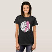 Borstkanker Roze lintje Volleyball Awareness T-shirt (Voorkant volledig)