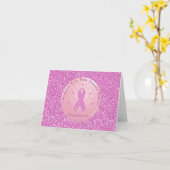 Borstkanker Roze lintlint Kaart (Gele Bloem)