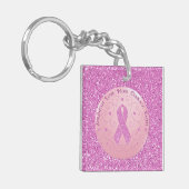 Borstkanker Roze lintlint Sleutelhanger (Voorkant Links)