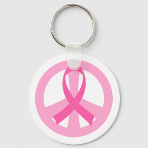Borstkanker roze lintlint vredestroepen cadeau sleutelhanger