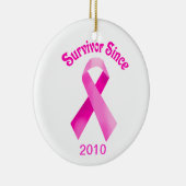 Borstkanker Roze lintOrnament Keramisch Ornament (Rechts)