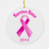 Borstkanker Roze lintOrnament Keramisch Ornament (Achterkant)