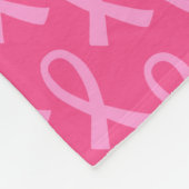 Borstkanker roze lintpatroon fleece deken (Hoek)