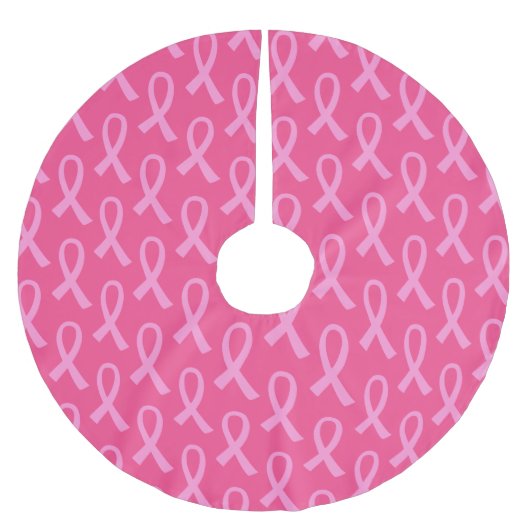 Borstkanker roze lintpatroon kerstboom rok (Voorkant)