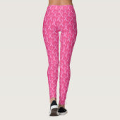 Borstkanker roze lintpatroon leggings (Achterkant)