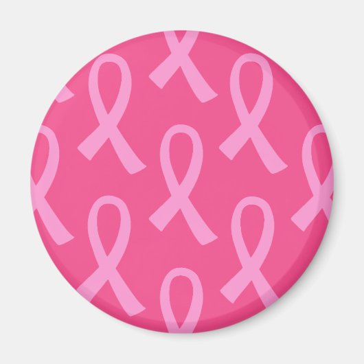 Borstkanker roze lintpatroon magneet (Voorkant)