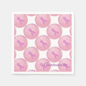 Borstkanker Roze lintpatroon Napkins Servet (Voorkant)