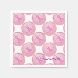 Borstkanker Roze lintpatroon Napkins Servet