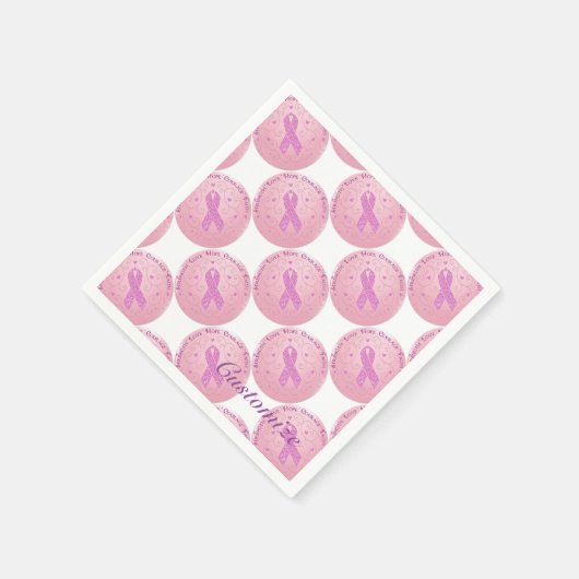 Borstkanker Roze lintpatroon Napkins Servet (Hoek)