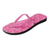 Borstkanker roze lintpatroon teenslippers (Schuin)