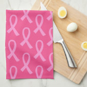 Borstkanker roze lintpatroon theedoek (Quarter Fold)