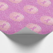Borstkanker Roze lintsteen Glitter Wrapping Paper Cadeaupapier (Hoek)