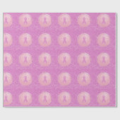Borstkanker Roze lintsteen Glitter Wrapping Paper Cadeaupapier (Vlak)