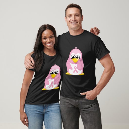 Borstkanker Roze Penguin T-shirt (Unisex)