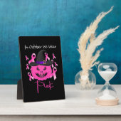 Borstkanker roze pompoen Halloween Fotoplaat (Zijkant)