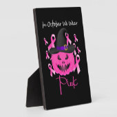 Borstkanker roze pompoen Halloween Fotoplaat (Zijkant)