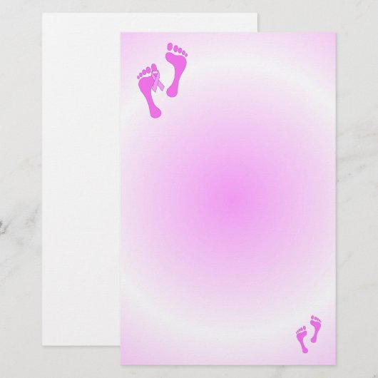 Borstkanker Roze Prints Briefpapier (Voorkant / Achterkant)