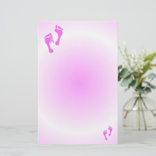Borstkanker Roze Prints Briefpapier (Staand voorkant)