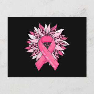 Borstkanker Roze ribbon Sunflower Breast Cancer Briefkaart