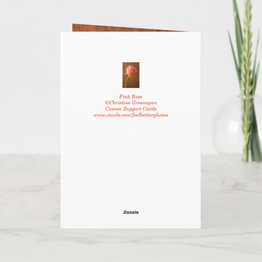 Borstkanker Roze Rose Kaart (Achterkant)