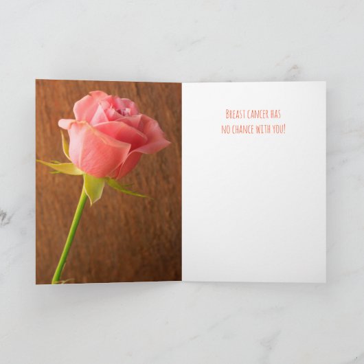 Borstkanker Roze Rose Kaart (Binnen)