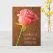 Borstkanker Roze Rose Kaart (Gele Bloem)