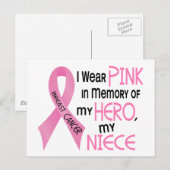 Borstkanker ROZE TER NAGEDACHTENIS AAN MIJN NICHTJ Briefkaart (Voorkant / Achterkant)