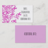 Borstkanker Roze Velvet Ribbon Visitekaartjes (Voorkant / Achterkant)