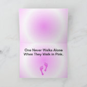 Borstkanker "Samen Wandelen" Wenskaart. Kaart (Binnen)