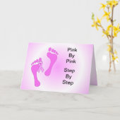 Borstkanker "Samen Wandelen" Wenskaart. Kaart (Gele Bloem)