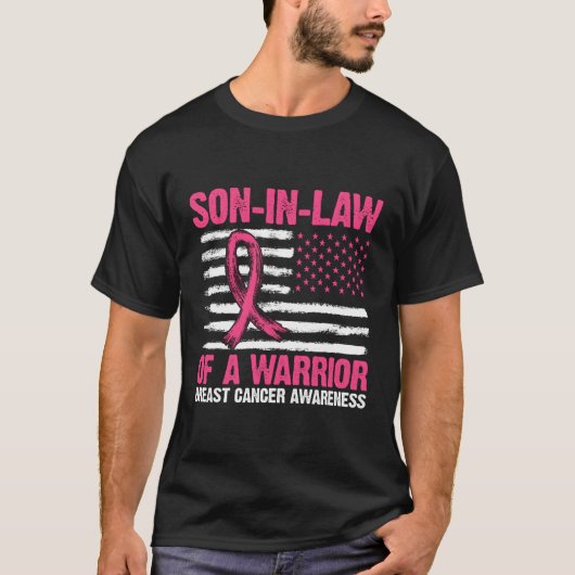 Borstkanker schoonzoon van krijger moeder t-shirt (Voorkant)