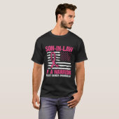 Borstkanker schoonzoon van krijger moeder t-shirt (Voorkant volledig)