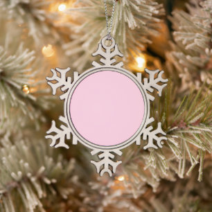 Borstkanker sensibiliserend licht roze schattig tin sneeuwvlok ornament