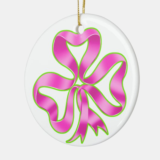 Borstkanker Shamrock Ribbon Keramisch Ornament (Links)