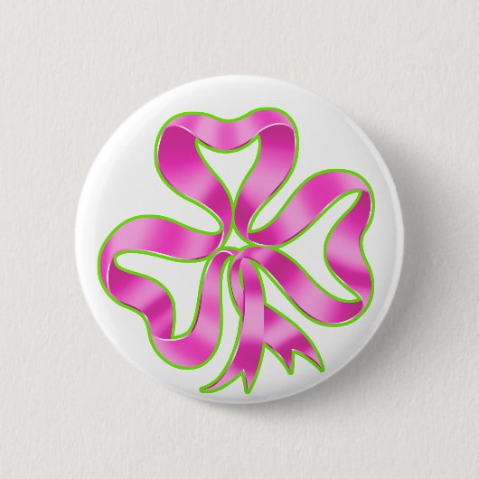Borstkanker Shamrock Ribbon Ronde Button 5,7 Cm (Voorkant)