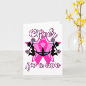 Borstkanker Shirt Roze Ribbon Cheerleader Kaart (Gele Bloem)