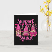 Borstkanker Shirt voor vrouwen Gnomes Support Squa Kaart (Gele Bloem)